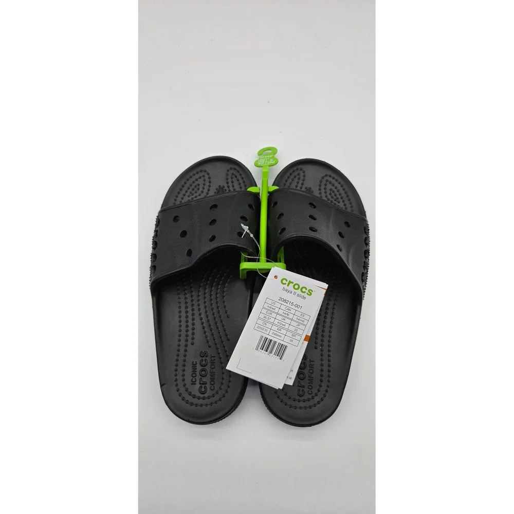 Crocs Baya II Slide Black Unisex Sandals Mens 4 Womens 6 208215-001 NEW